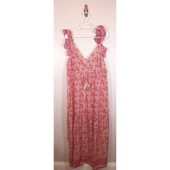Faherty Cottagecore Western Boho Festival Floral Women's Maxi Dress Size XL NWT - Picture 1 of 5